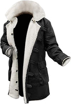 Real Lambskin Leather Jackets Mens - Premium Shearling Leather Coat Men Casual Winter Sherpa Lined Leather Fur Coats