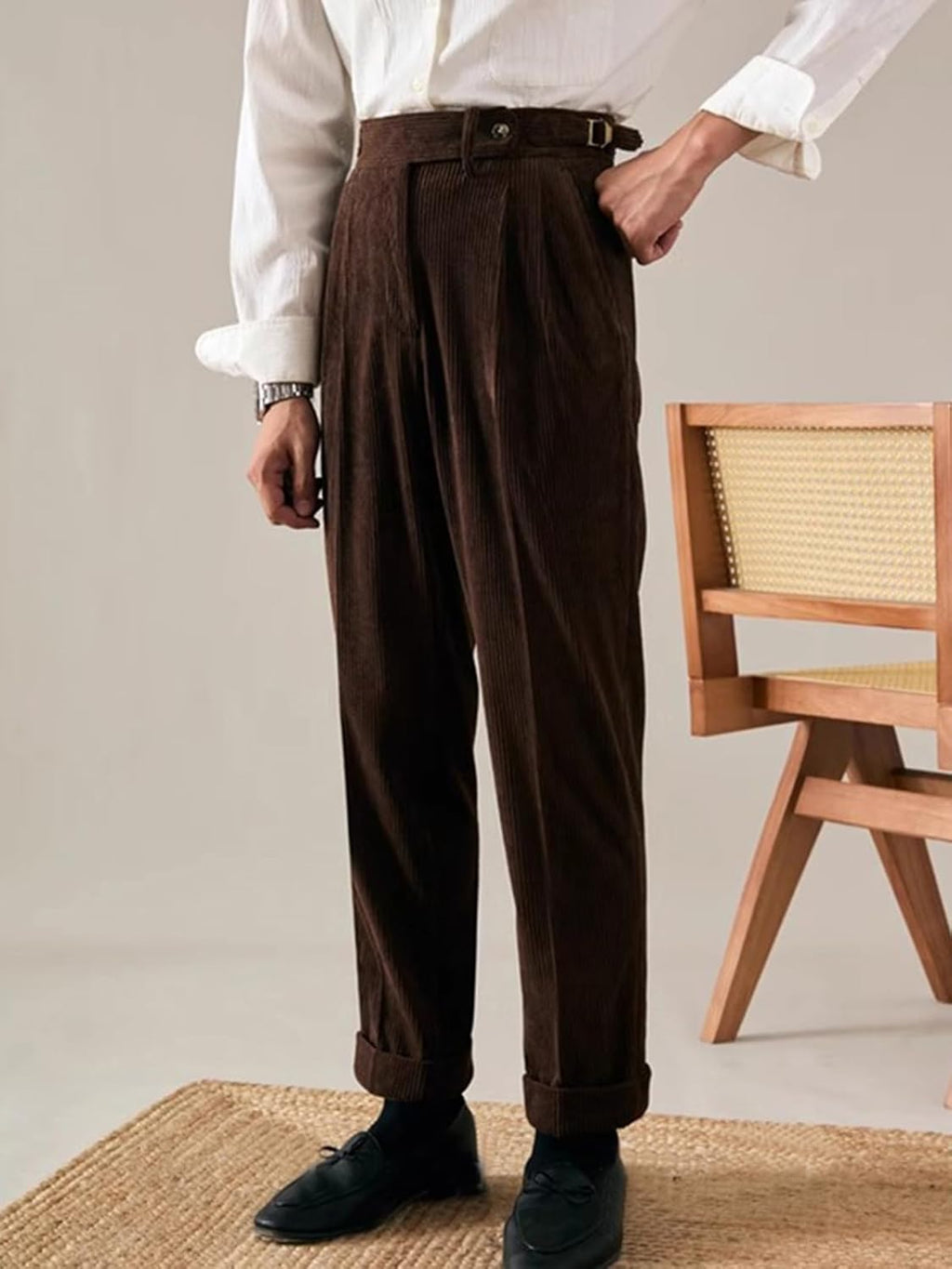 Men's Pants Corduroy Tailored Classic Fit Winter y Casual Corduroy Dress Pants