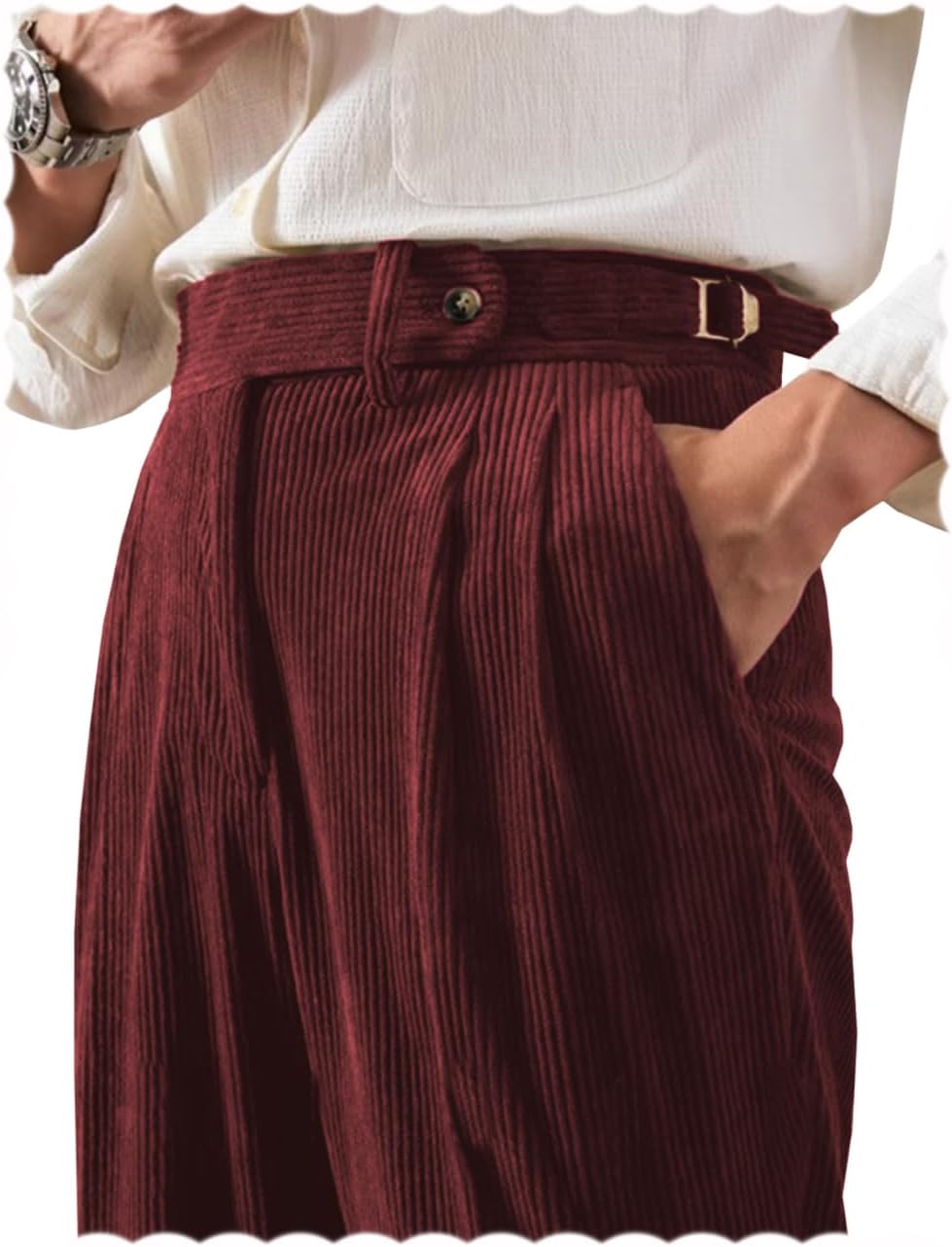 Men's Pants Corduroy Tailored Classic Fit Winter y Casual Corduroy Dress Pants