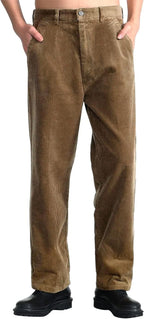 Mens Corduroy Pants Flat Front Straight Leg Casual Pants