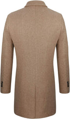 Men Wool Trench Coat Slim Fit Winter Coat