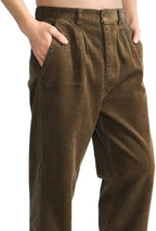 Mens Corduroy Pants Casual Straight Leg Pleated Dress Pants