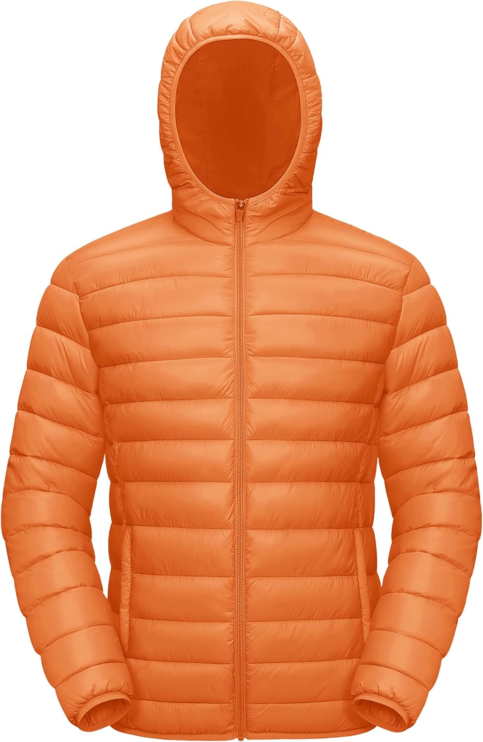 Men's Lightweight Puffer Jacket with Hood Water Resistant Windproof Insulated Jacket Quilted Lined Winter Coats