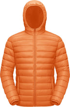 Men's Lightweight Puffer Jacket with Hood Water Resistant Windproof Insulated Jacket Quilted Lined Winter Coats