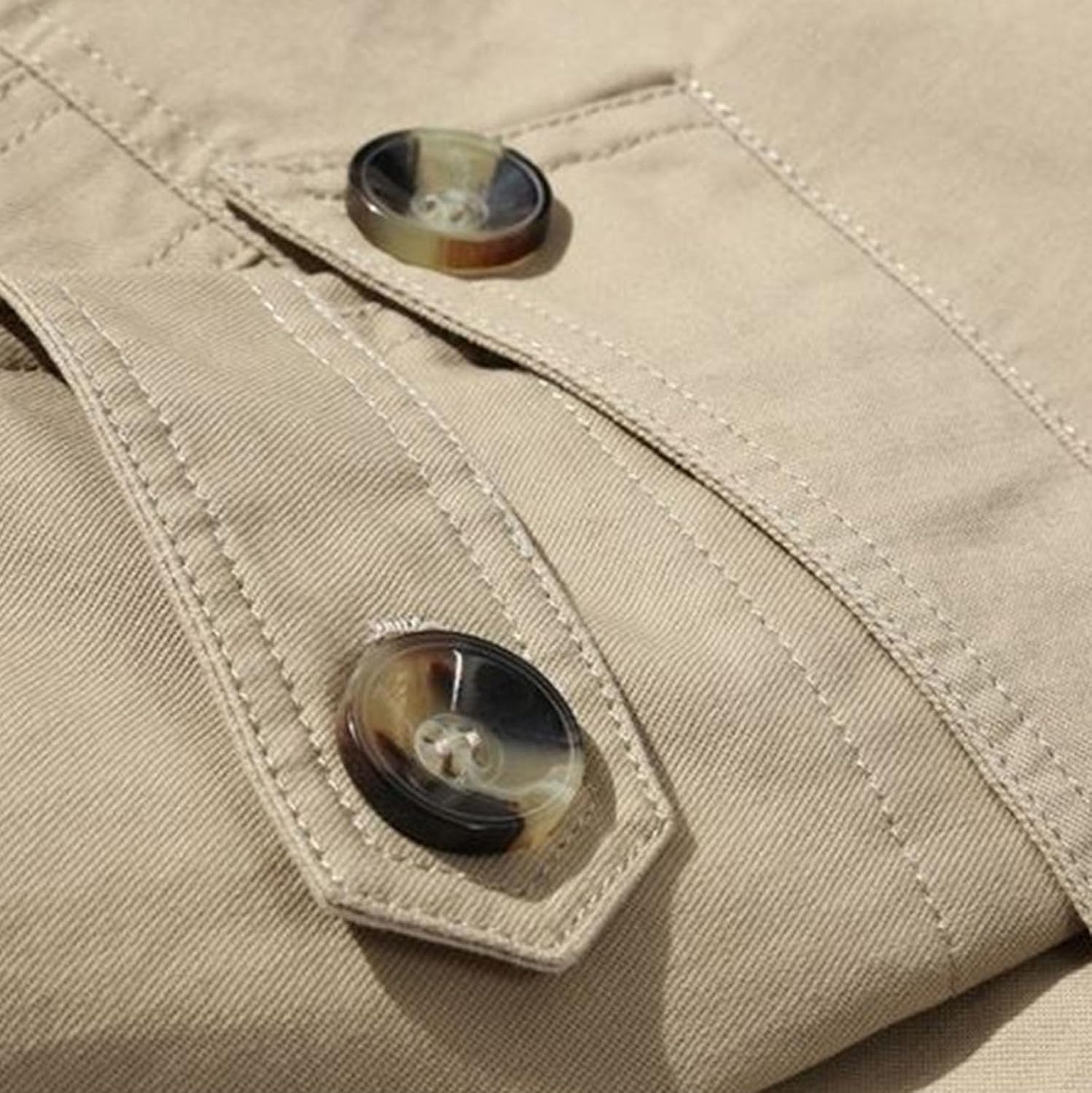 Men's Notched Lapel Single Breasted Trench Coat Spring Fall Slim fit Jacket Windbreaker Casual Windproof Overcoat