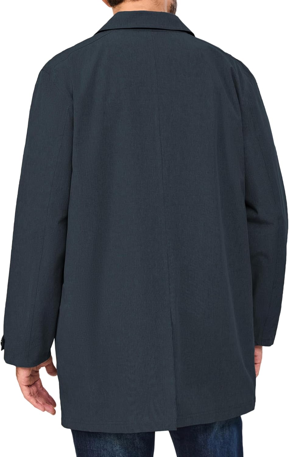 Men's Waterproof Mid-Length Trench Coat, Lightweight Long Rain Coat, Single Breasted Overcoat