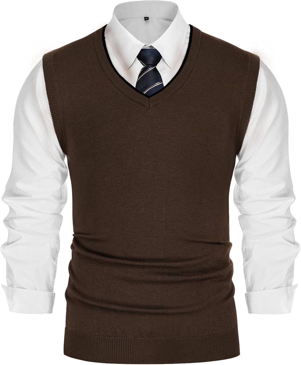 Mens Sweater Vest Wool Blended Knitted Vest Sweaters V-Neck Sleeveless Pullover Vests