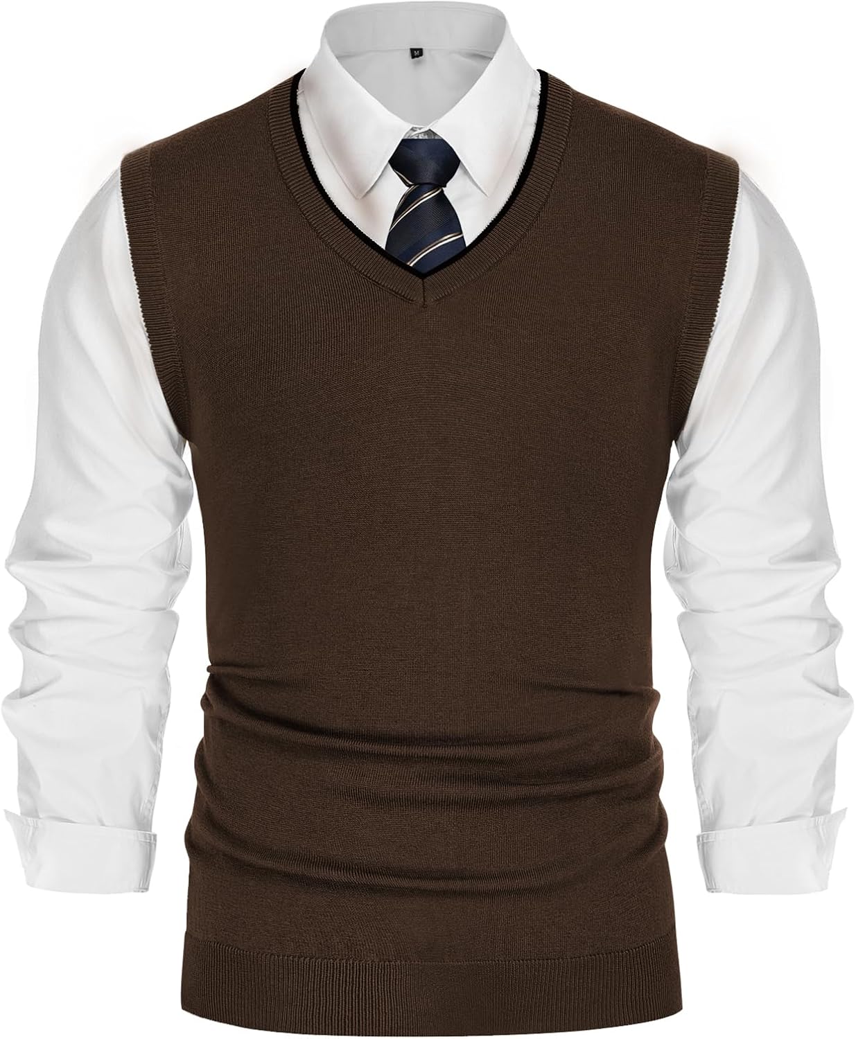 Mens Sweater Vest Wool Blended Knitted Vest Sweaters V-Neck Sleeveless Pullover Vests