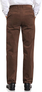 Men's Corduroy Pant Straight Fit Flat-Front Casual Chino Pants