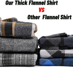 Men's Flannel Shirts Long Sleeve Casual Cotton Plaid Button Down Shirt Jacket with Pockets