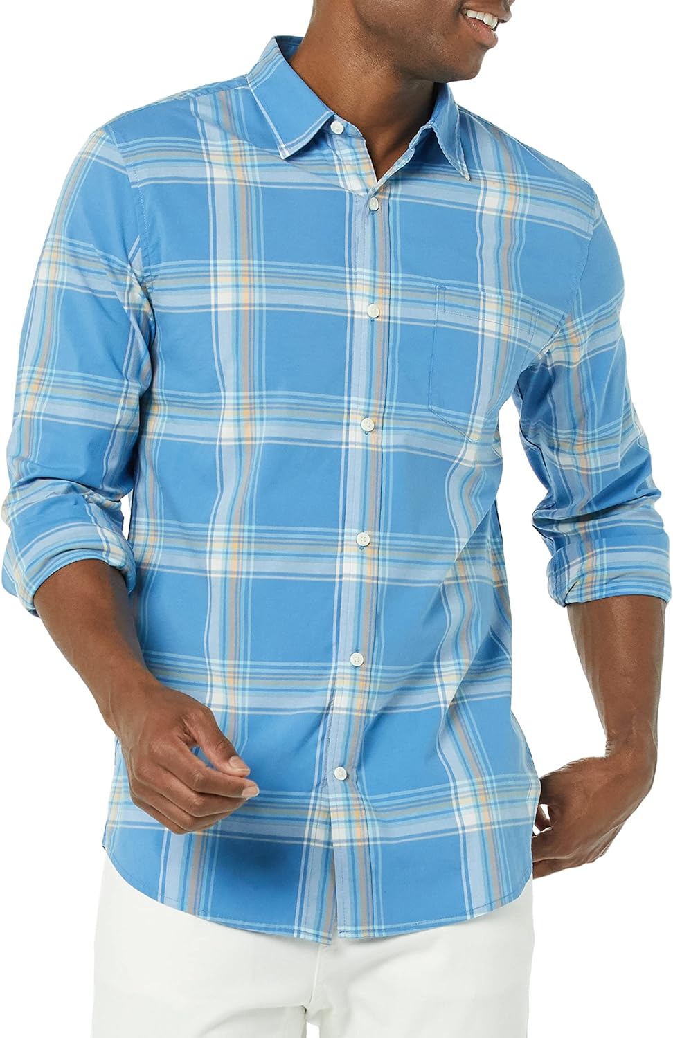 Men's Long-Sleeve Slim-Fit  Poplin Shirt
