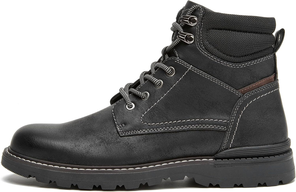 Men's  Boots Casual Motorcycle Combat Boots Zip Up Fashion Leather Hiking Boot