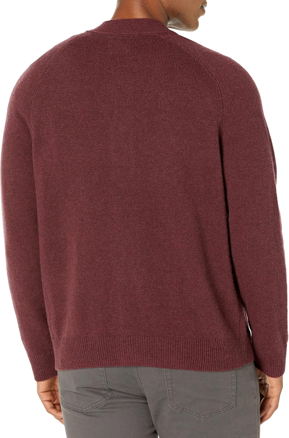 Mens Lambs Wool V-Neck Cardigan Sweater with Pockets (Previously )